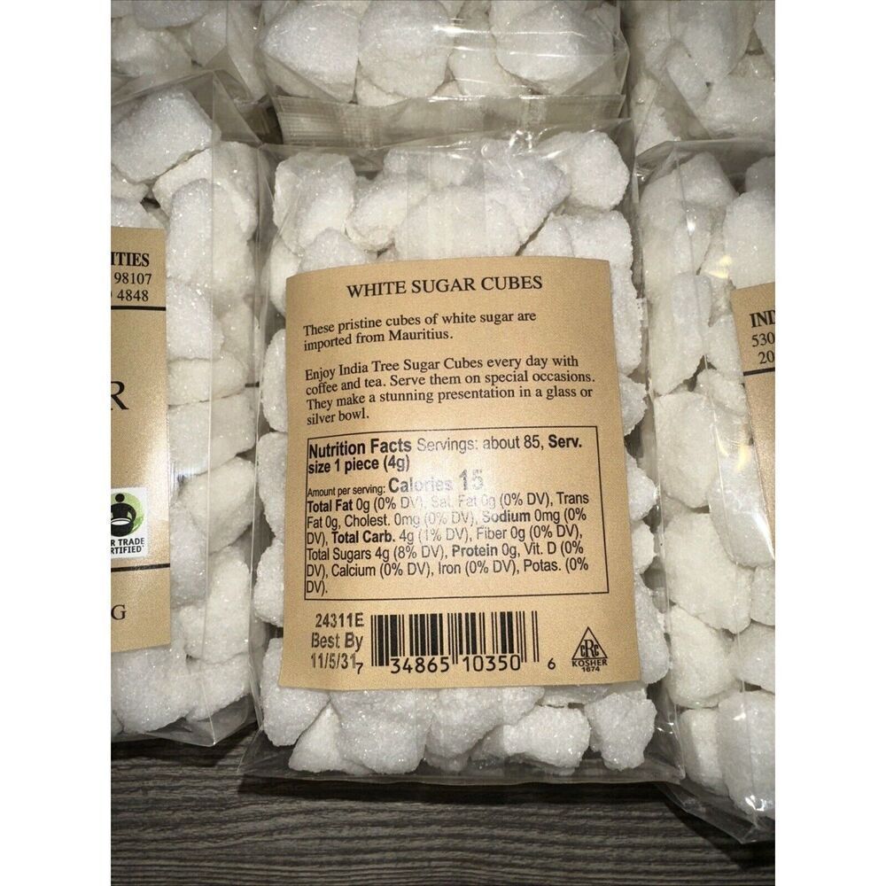 India Tree White Sugar Cubes 12 oz Pack of 6. Exp 11/5/31. - Picture 3 of 5